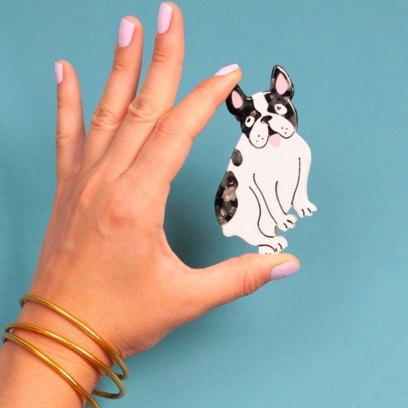 NEW Dog French Bulldog Animal Hair Claw Clip - Picture 6 of 14